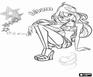 Colorear Bloom, la Princesa del planeta de Domino