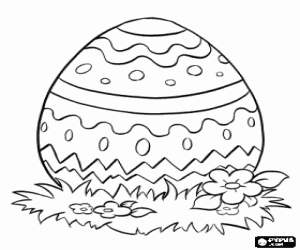Colorear Bonito huevo de Pascua sobre la hierba