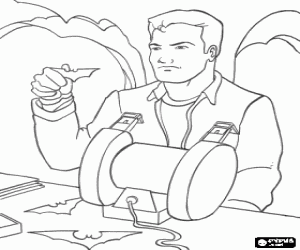 Colorear Bruce Wayne perfeccionando sus armas y sus inventos en la Batcueva 