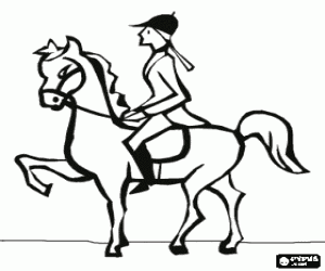 Colorear Caballo y jinete ejecutando un ejercicio de doma cl�sica o adiestramiento