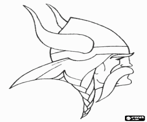 Colorear Cabeza de vikingo vista de perfil con el casco con cuernos