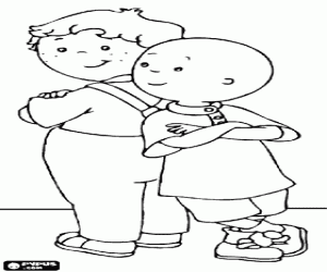 Colorear Caillou con su amigo Leo
