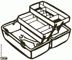 Colorear Caja de herramientas abierta 