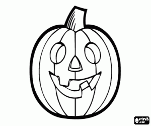 Colorear Calabaza t�pica de la celebraci�n, vaciada y con una cara monstruosa para ser iluminada con una vela