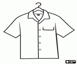 Colorear Camisa de manga corta con bolsillo en un colgador