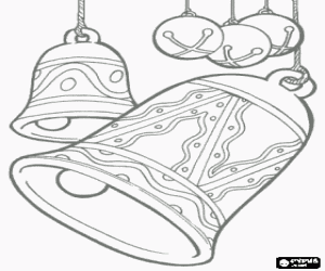 Colorear Campanas navide�as con decoraciones geom�tricas y cascabeles