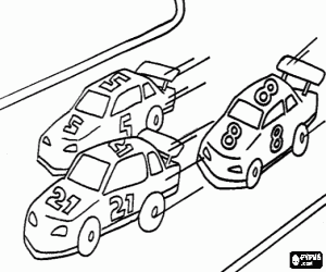 Colorear Carrera de coches de serie en un circuito - Carrera Nascar