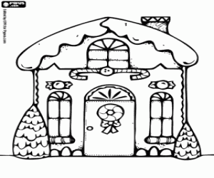 Colorear Casa adornada para celebrar la Navidad