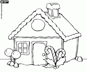 Colorear Casita decorada con adornos navide�os