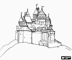 Colorear Castillo en lo alto de una monta�a