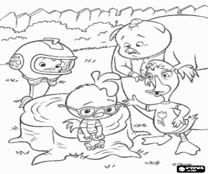Colorear Chicken Little est� muy triste pero con el apoyo de sus amigos