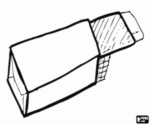 Colorear Chicles, un paquete de chicles o goma de mascar de forma rectangular, delgados y planos