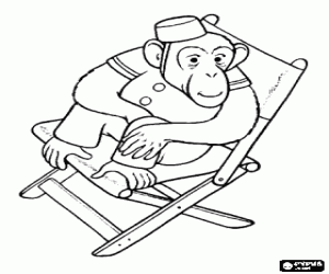 Colorear Chimpanc� vestido con un traje y sentado en una silla