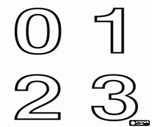 Colorear Cifras 0, 1, 2 y 3