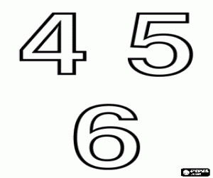 Colorear Cifras 4, 5 y 6
