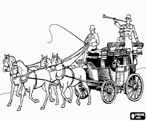 Colorear Coche de caballos - Carruaje