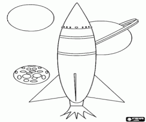 Colorear Cohete en el espacio exterior
