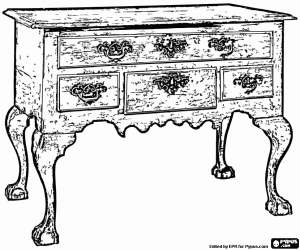Colorear C�moda, mueble bajo de grandes cajones
