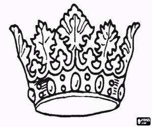 Colorear Corona del rey o corona real abierta
