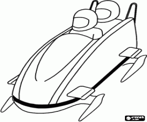 Colorear Descenso en bobsleigh o bobsled a dos