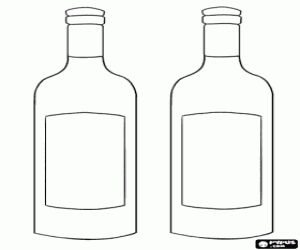 Colorear Dos botellas de vino con la etiqueta en blanco para decorar
