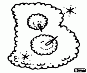 Colorear Dos mu�ecos de nieve dentro de los agujeros de la letra B