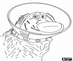 Colorear Dug, el perro que habla, un golden retriever con su collar especial