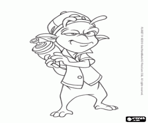 Colorear Eckle con su arma contra monstruos y alien�genas