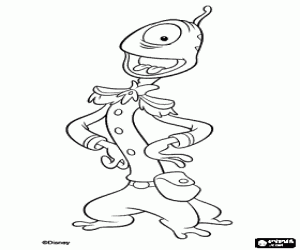 Colorear El Agente o Teniente Pleakley trabaja para la Federaci�n Gal�ctica com experto en el planeta Tierra