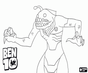 Colorear El alien de Ben 10 Ripjaw o Acu�tico puede respirar bajo el agua
