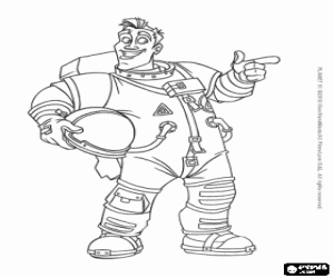 Colorear El astronauta Chuck Baker pisa el Planet 51 pensando que est� deshabitado