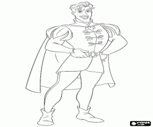 Colorear El elegante pr�ncipe Naveen con una capa