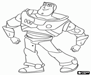 Colorear El guerrero espacial Buzz Lightyear, uno de los protagonistas principales de las aventuras de Toy Story