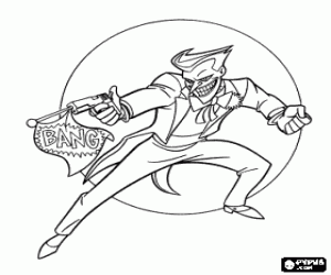 Colorear El Joker, el gran enemigo de Batman en Gotham City