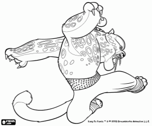 Colorear El malvado Tai Lung, el tigre de las nieves es un antiguo disc�pulo de la escuela del Maestro Shifu