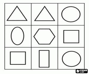 Colorear Encuentra un rect�ngulo, una elipse y un hex�gono entre las formas elementales