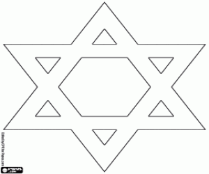 Colorear Estrella de David, tambi�n llamada Escudo de David o Sello de Salom�n