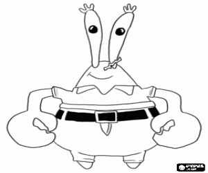 Colorear Eugene H. Cangrejo, el Sr. Cangrejo es el due�o del restaurante donde trabajan Bob Esponja y Calamardo