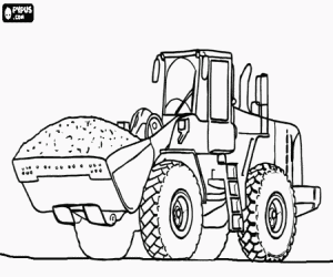 Colorear Excavadora con la pala llena de tierra