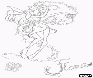 Colorear Flora, Hada de las flores