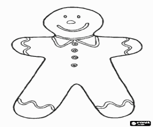 Colorear Galleta en forma de hombre hecha de pan de jengibre