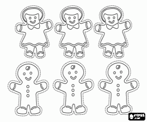 Colorear Galletas de pan de genjibre con formas humanas