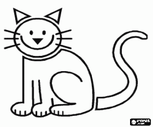 Colorear Gato con una gran sonrisa