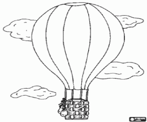 Colorear Globo aerost�tico entre las nubes
