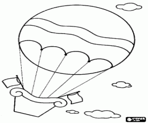 Colorear Globo aerost�tico volando