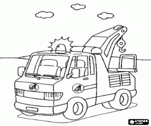 Colorear Gr�a remolque de asist�ncia en carretera