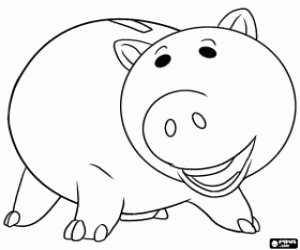 Colorear Hamm, la hucha en forma de cerdito