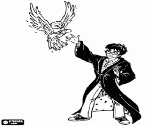 Colorear Harry Potter tiene su primer contacto con el mundo m�gico cuando recibe la carta del Colegio Hogwarts de Magia y Hechicer�a entregada por una lechuza