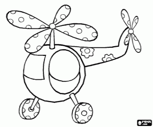 Colorear Helic�ptero con flores