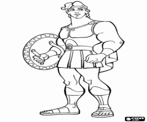 Colorear H�rcules, el hijo de los dioses griegos Zeus y Hera, un h�roe con la fuerza de los dioses